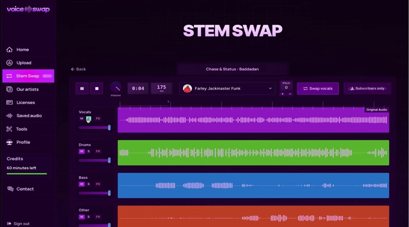 Voiceswap AI Interface