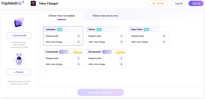 W-Okada AI Voice Changer Alternative TopMediai