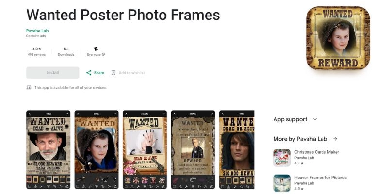 Wanted Poster Maker Frames Mugshot Generator