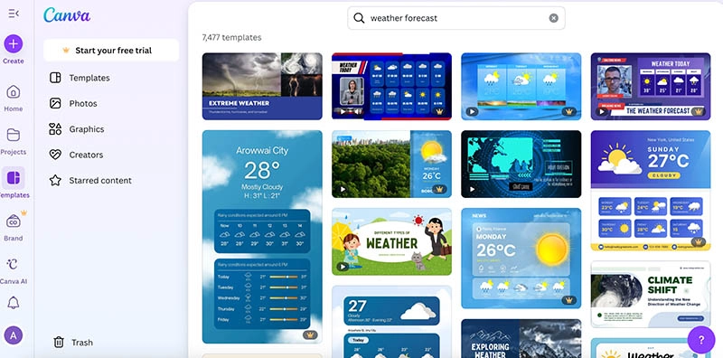 Weather Forecast Generator Canva