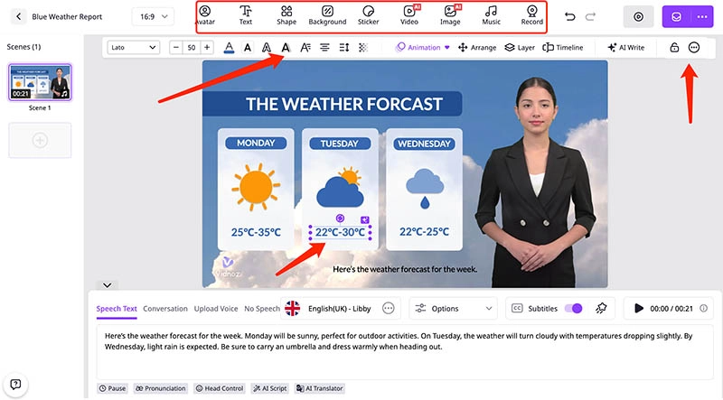 Weather Forecast Generator Vidnoz Adjust