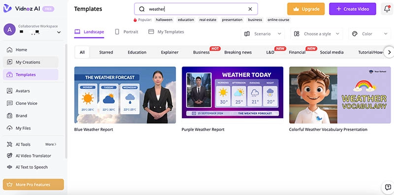 Weather Forecast Generator Vidnoz Template