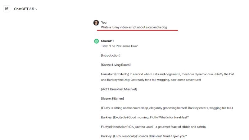Write Funny Video Scrips with ChatGPT