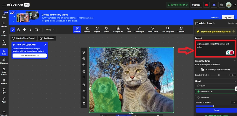 Write Prompt for Image Inpainting
