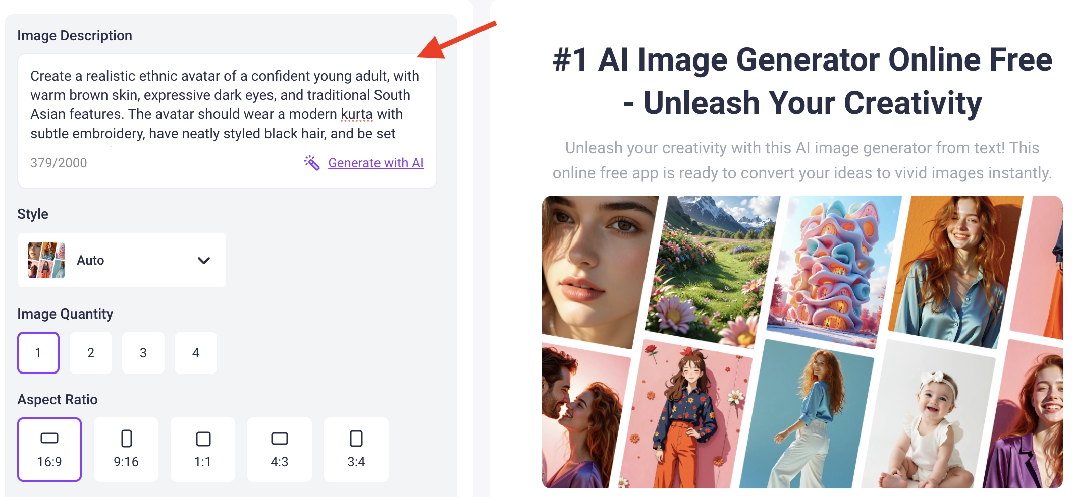 Write the Description of the Ethnic Avatar 
