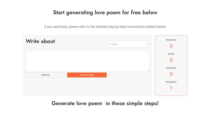 Writecream Love Poem Generator