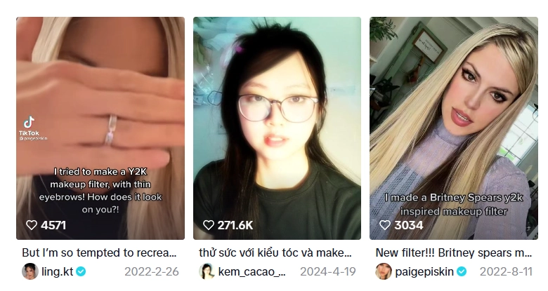 Y2K Makeup Filter on TikTok