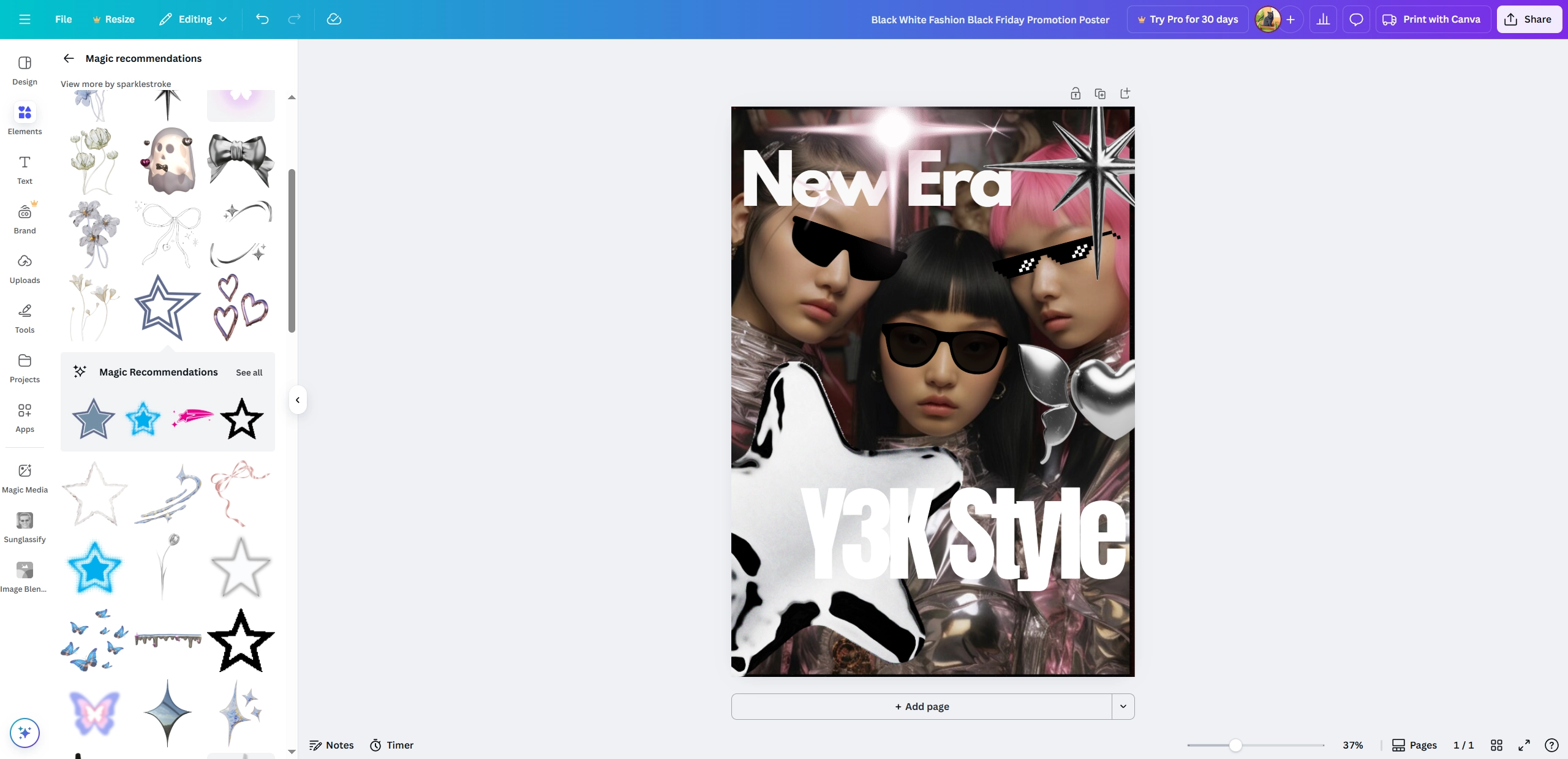 Y3K Style Poster Making