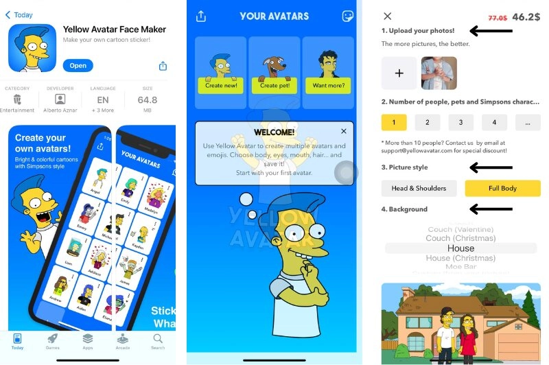 Yellow Avatar Face Maker App