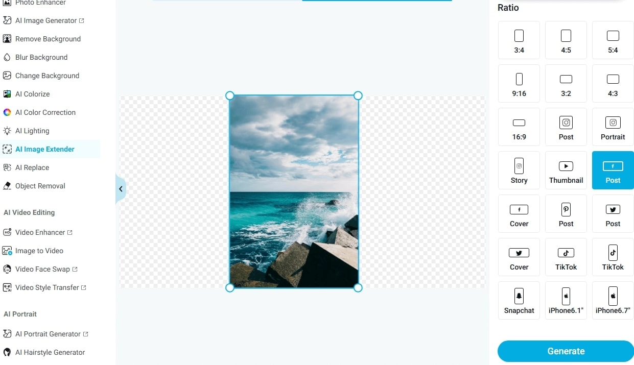 YouCam Image stretcher App Online
