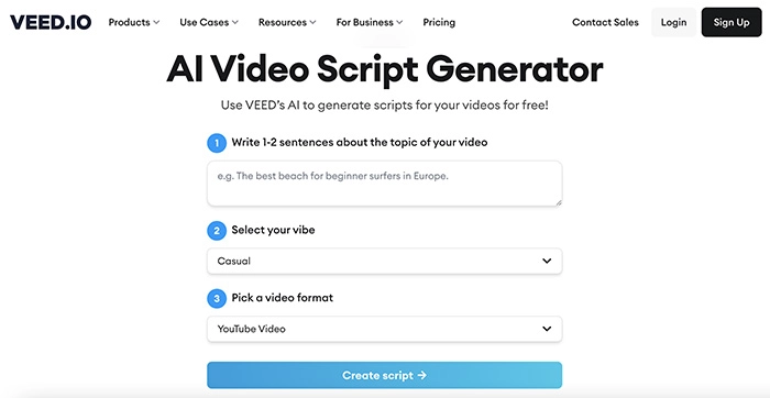 YouTube Shorts AI Generator - Veed