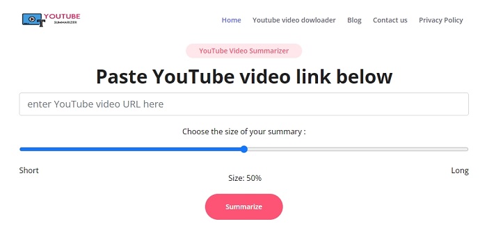 YouTube Video Summarizer - YoutubeSummarizer