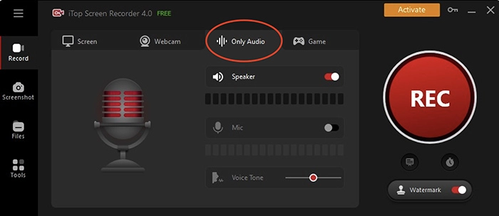 Record YouTube to Audio with iTop Screen Recorder